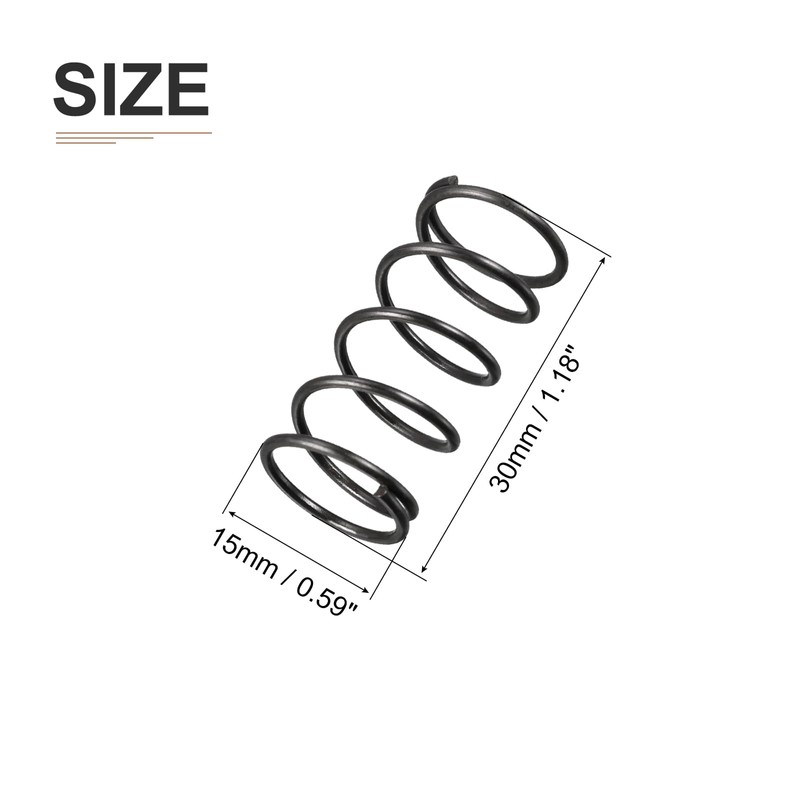 DTGN 1.2x15x30mm(DxODxL) Compression Spring - 10Pack - Good for Machinery