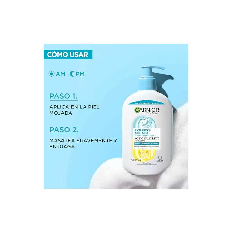 Kit Garnier Express Aclara Anti-Imperfecciones: Gel Limpiador Facial 250ml +
