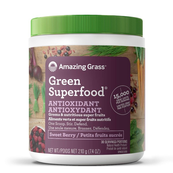 Amazing Grass Sweet Berry - Superalimento verde antioxidante, 210 GR