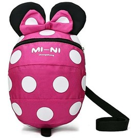 Baby Toddler Safety Harness Backpack Child Kids Cute Cartoon Strap Shoulder Backpack Bag with Reins Leash Rucksack Harness Walkers Tether Belt,FOR 1-5 YEARS OLD TODDLER. (Rose red S-for 1-5years old)