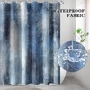 Blue Grey Gray Painting Waffle Textured Cloth Shower Curtain Set,