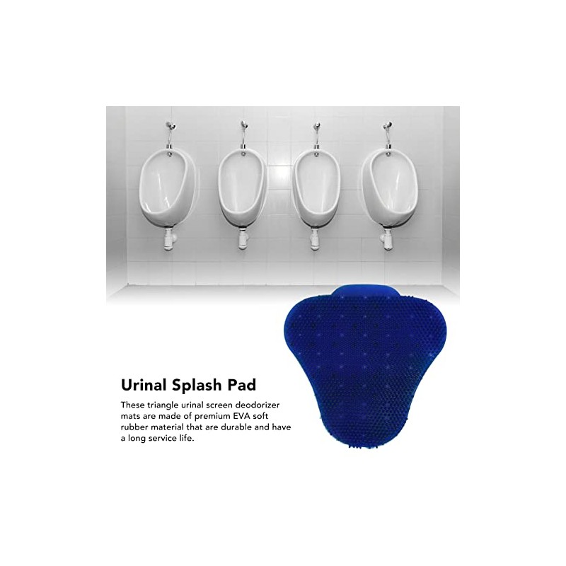 Triangular Anti Splash Urinal Screen Mats, Blue, Deodorizing Scented Design