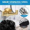 3 pcs Shower Towel Hook Brushed Gold, Stainless Steel Towel