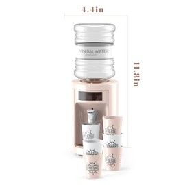 BRIGPICIOUS Mini Water Cooler Dispenser Toy,Small Desk Top Cute Water Dispenser for Bedroom,Toy Drink Machine Kawaii Water Dispenser for Boys Dollhouse Play Set Ages3+（Apricot）
