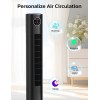 Tower Fan for Bedroom,90° Oscillating Fan with 12H Timer,37”Stand
