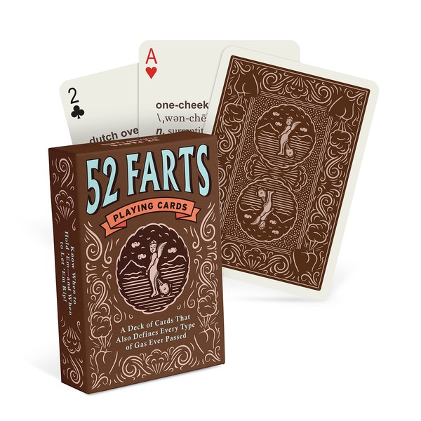 Knock Knock 52 Farts Playing Cards Deck, Adult-Humor Playing Cards (AKA Not Kiddo Friendly!)