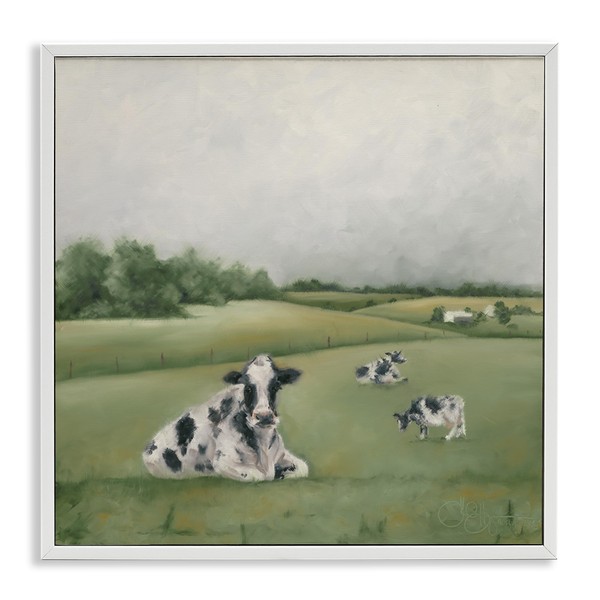 Stupell Industries Dairy Cows Grazing in Rolling Green Field Farms,