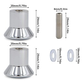 FOCCTS 2 Pairs Shower Door Knobs Aluminium Alloy Shower Door Handle Door Knob Shower Handle Fittings Door Handle Double Knobs High Gloss for Shower Door Glass Doors with 2 Pieces Chrome Plated Shower