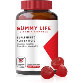 Gummy Life - Gomitas de Vinagre de Manzana con Ácido Fólico y Vitamina B12, Sin Gluten y Veganas - Mejor forma de tomar el Vinagre de Manzana, dos al día