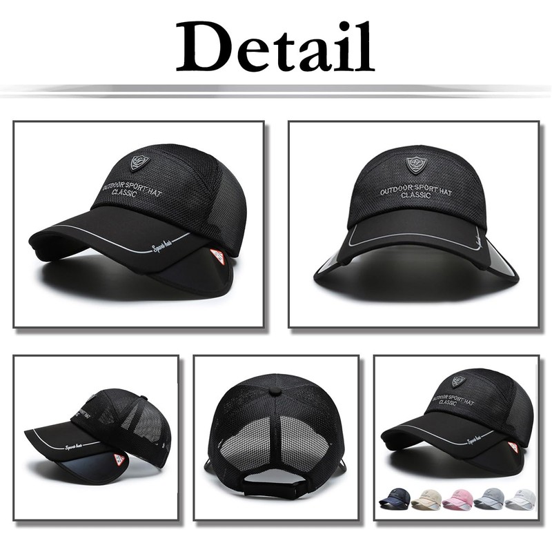 White Fang CA758 Mesh Logo Brim Cap, Stylish, Retractable, Sun