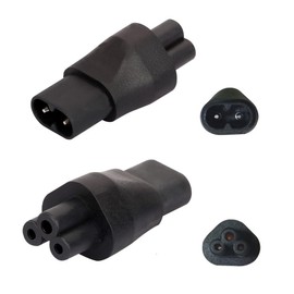 Aofan IEC320 C8 to IEC320 C5 Adapter, 250V/10A 2500W, Compact Design with Copper Contacts - for Projector, Laptop, Printer, Monitor & Household Electronics