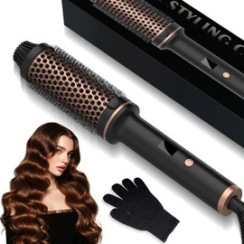 Cepillos de Aire Caliente para Cabello, Cepillo para Cabello Electrico Puede El Cabello Rizado y Liso, Anti-Frizz de Iones Negativos Peine Secadora de Cabello, Viene con Guantes Anti-Escaldaduras