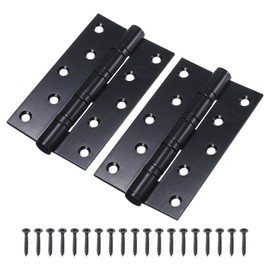 Sourcing Map 2Pcs 5" x 3" - 304 Stainless Steel Swing-Leaf Hinges with Screw, Non-Removable Bearing Hinge for Wooden Door Interior Door (Black)