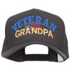 Veteran Grandpa Embroidered Solid Cotton Prostyle Cap - Black OSFM
