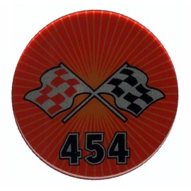 WheelAccessories Chevy Corvette Rally Center Emblem Decal 454 Cross Flag 4.25" Diameter Set of 4