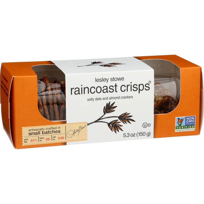 Raincoast Crisps Salty Date and Almond Crackers, 5.3 Ounce
