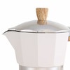 Aluminum Coffee Pot with Wood Grain Handle Moka Coffee Pot