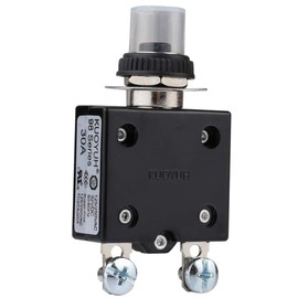 CLDIY Thermal Circuit Breaker 30A 125/250V AC 32V DC Push Button Reset Thermal Overload Circuit Breaker with Quick Connection Terminals and Waterproof Button Cover Pack of 1