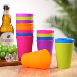 Set of 48 Plastic Cups Beverage Cups Tasting Commercial Wine Cups Drinking Cups Heat Resistant Plastic Cups Party Supplies Reusable Plastic Cups Party Household Cups 6 Colors