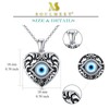 SOULMEET Heart Shaped Evil Eye Locket Necklace That Holds 2