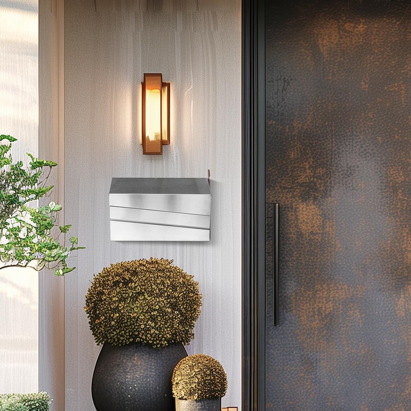 xhlokk Wall Mount Mailboxes, Stainless Steel Panel Metal Mailboxes for