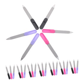 Baluue 24pcs Carbon Steel Nail Files for Manicure and Pedicure Nail Art Grinding Tool for Polishing and Buffing Random Colors