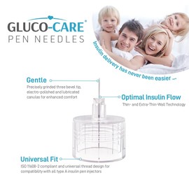 GLUCO-CARE Pen Tips 31G x 6mm, Universal Fit, 100/bx, Sterile, Comfort