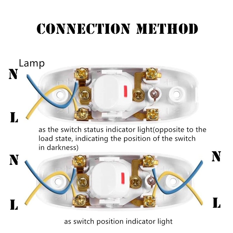 2 Pieces Light Switch AC 250V 10A Inline Cord Switch
