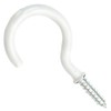 Lyxtiorn 50 Pack 7/8" White Carbon Steel Screw Hooks for