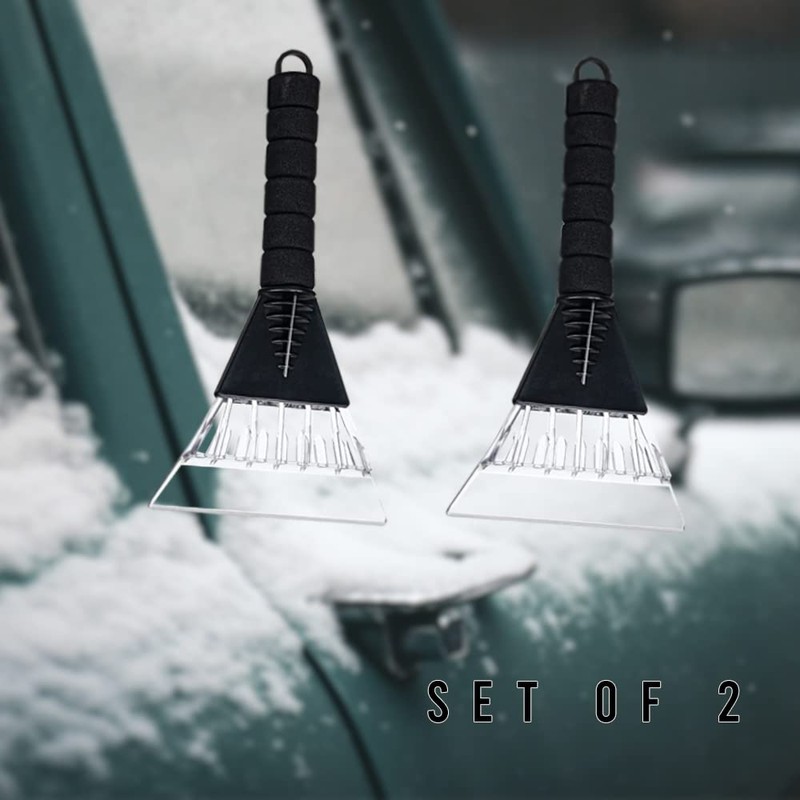 Invero Set of 2 Ice Scraper De-Icer Tool for Cars,