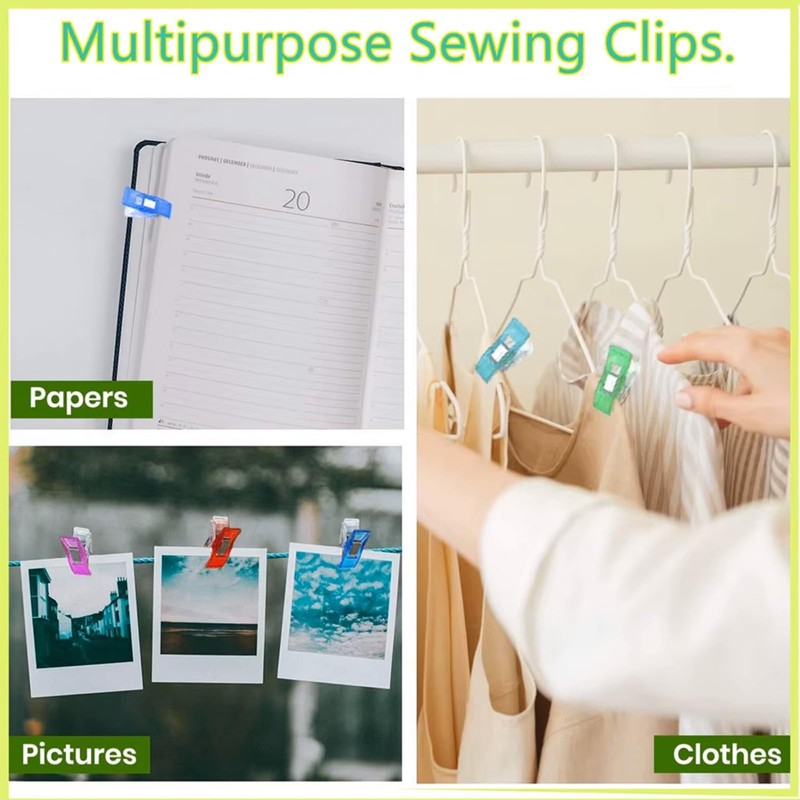 40 PCS Sewing Clips, Plastic Sewing Clips for Fabric, Quilting