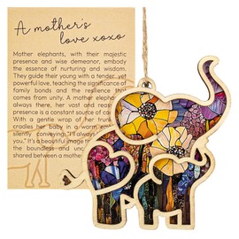 Framendino, Elephant Ornament Gifts for Women Mother's Birthday with Story Card Present