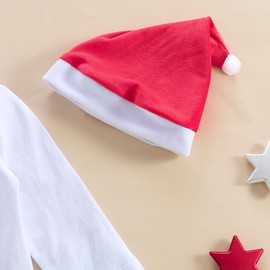 Filgriox Newborn Baby Boy Christmas Outfit The Baby Who Stole Christmas Romper Furry Green Pants Santa Hat Xmas Clothes (Green, 0-3 Months)