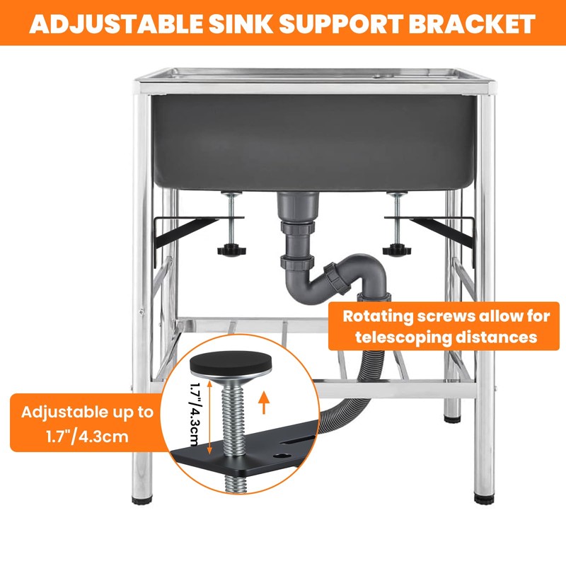 Afcabakila 4 PCS Undermount Sink Support, Heavy Duty Under Mount