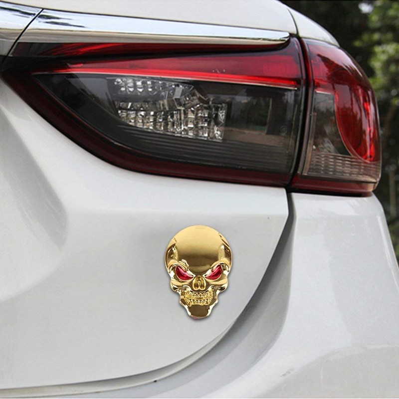 3D Metal Skull Sticker Emblem Badge Sticker Car Vehicle Car