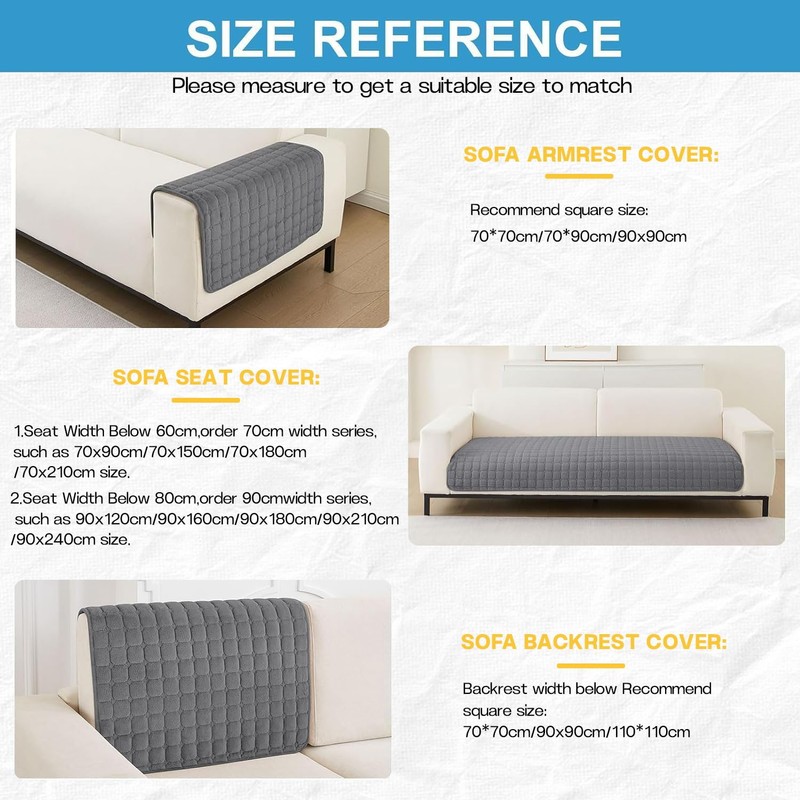 LINGKY Soft Flannel Sofa Covers Washable - Sofa Cushion Covers,