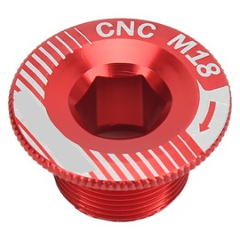 VGEBY Bicycle crank screws, M18 bicycle crank mounting screw, aluminium alloy, bicycle crank screw, wear-resistant bicycle crank screw (crank cover M18 red), bicycles