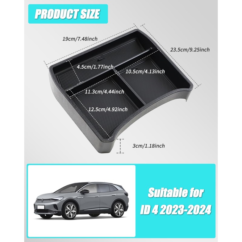 Lower Center Console Organizer for VW ID4 2022 Accessories, Lower