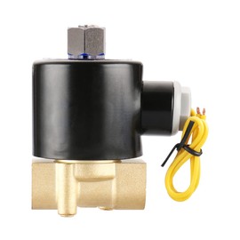 Baomain Pneumatic 3/8 Inch Normally Open 2 Way Brass Electric Solenoid Valve for Water,Air 2W-040-10K (AC 220V)