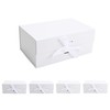 kaxilu White Gift Boxes with Ribbon Foldable Boxes Set of