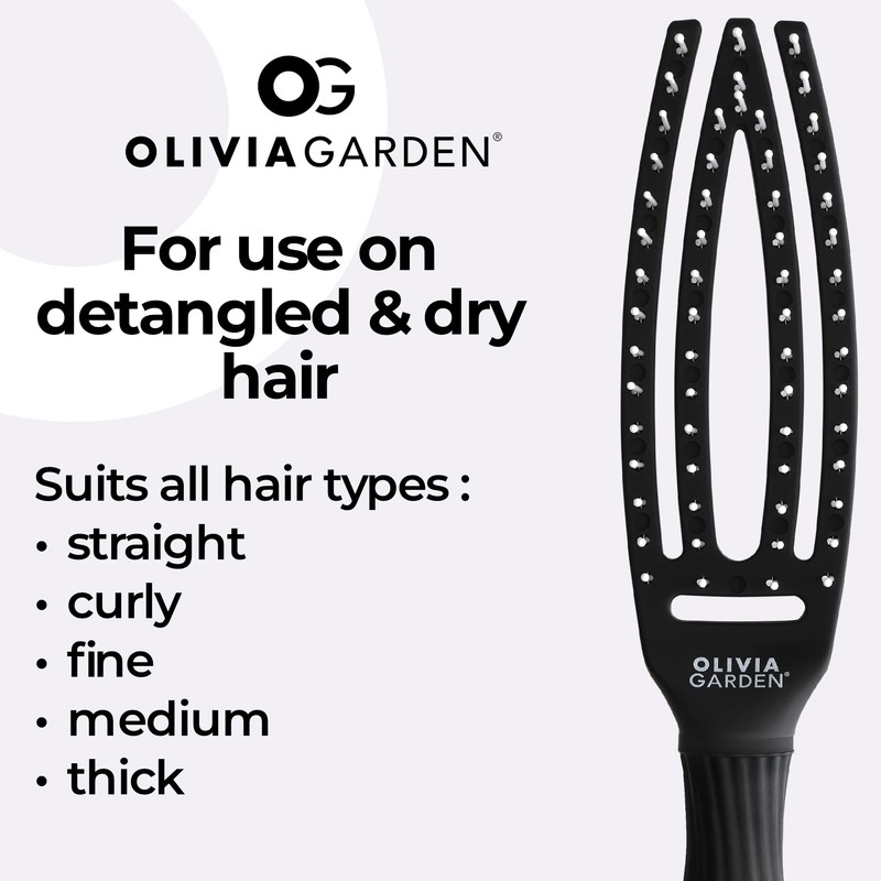 Fingerbrush - Boar & Nylon Bristles - Small - Black