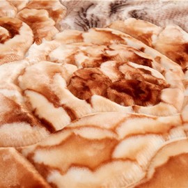 Korean Mink Blanket 55"×75", Silky Soft and Warm - 2 Ply Reversible Raschel Bed Blanket for Single Bed.（150x200cm-2.5kg）.