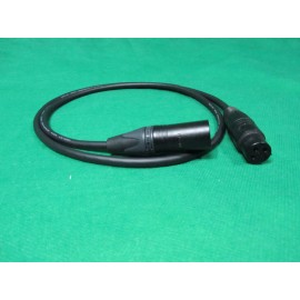 Canare Custom By DC MOGAMI QUAD 2534 BALANCED MIC MICROPHONE NEUTRIK GOLD XLR BLACK CABLE, 3 FT.