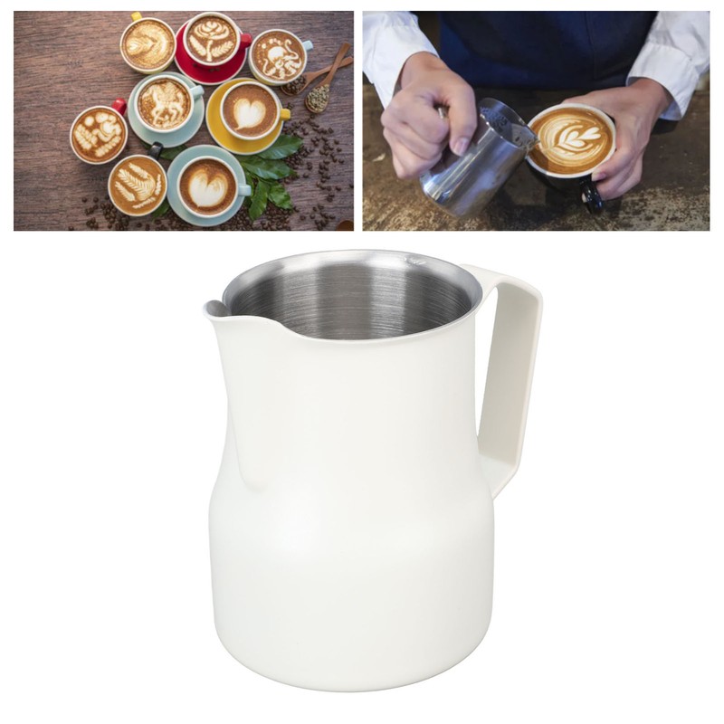 Milk Frother Cup 350ml 304 Stainless Steel Pointed Mouth Foaming