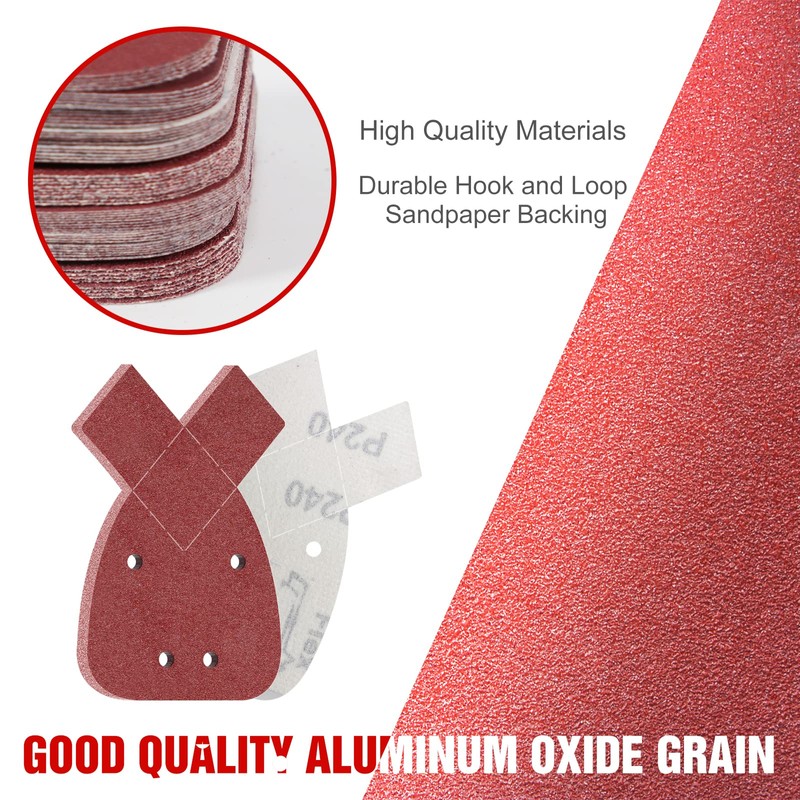KONGMING Mouse Velcro Sandpaper Pack of 100 Grit 40 60