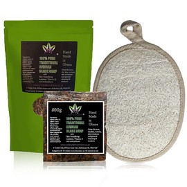 Supreme Quality Traditional Organic African Black soap bar 504g with Osun red camwood powder and other skin beautifying ingredients combats dry skin,acne,eczema,psoriasis and fades scars