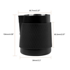 IKAPE Espresso Milk Pitcher, 15.04/450ml Milk Frothing Jug without Handle, Espresso Steaming Pitcher with Sharp Spout for Espresso Barista Tool(black)