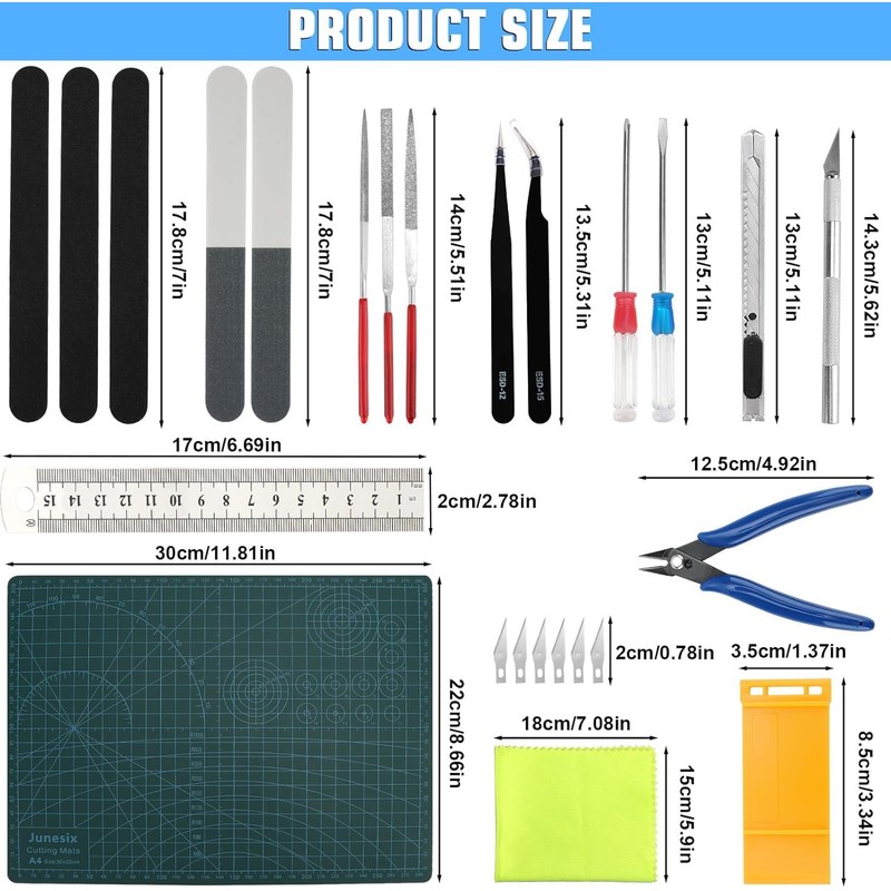 WOOWAIR Pack of 25 Gundam Modeler Basic Tools, Gundam Modeler