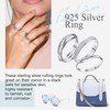 Suplight Women's 925 Silver Finger Ring 3 Intertwined Rings Jewellery