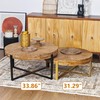 31.29" Modern Retro Splicing Round Coffee Table,Fir Wood Table Top
